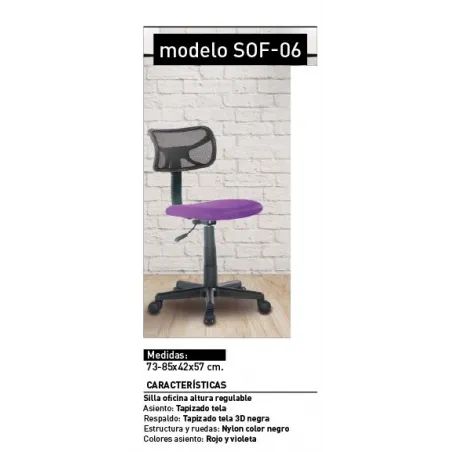 SILLA OFICINA SOF-06 SILLA OFI.VIO-NE              VIOLETA-N