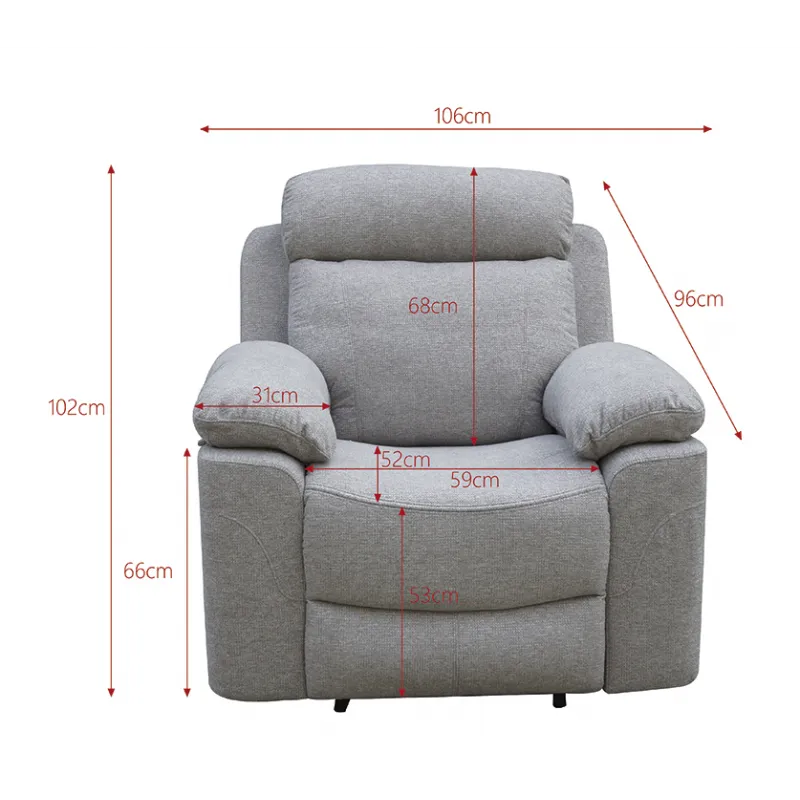 SOFA 1P RELAX GRIS MODELO OLIMPO
