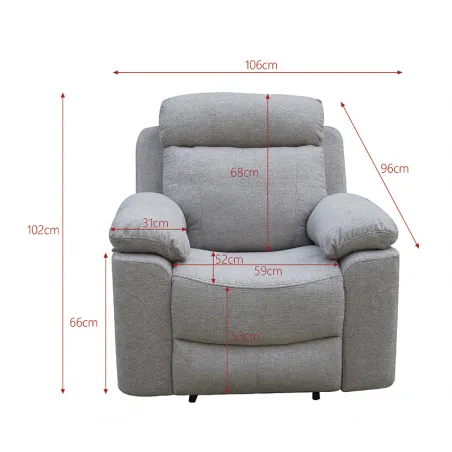SOFA 1P RELAX TAP. GRIS MODELO OLIMPO