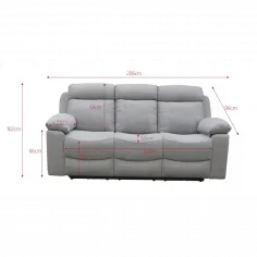 SOFA 3P 3 ASI. RELAX ELÉCTRICO MOD OLIMPO GRIS 2