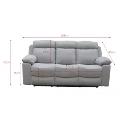 SOFA 3PL 3ASIENTOS CON 2 RELAX MOTOR TAP. MOD OLIMPO GRIS 2
