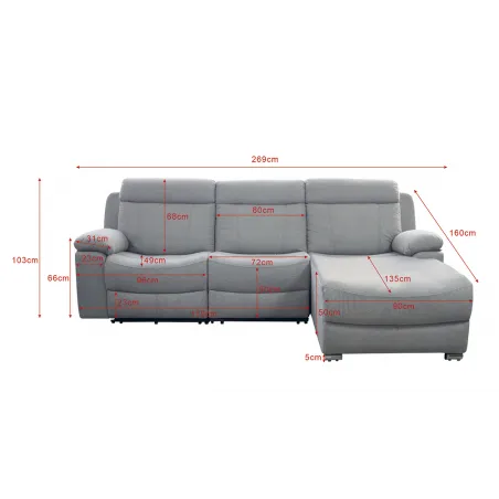SHAIS.IZDA.2 RELAX ELÉCTRICO T. MOD OLIMPO GRIS