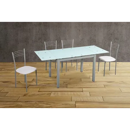 MESA COCINA MOD.70 CON 4 TABURETES BLANCO