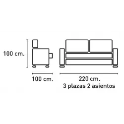 SOFA 2P. TAP. EDI MODELO GOLF 2