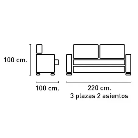 SOFA 2P. TAP. EDI MODELO GOLF