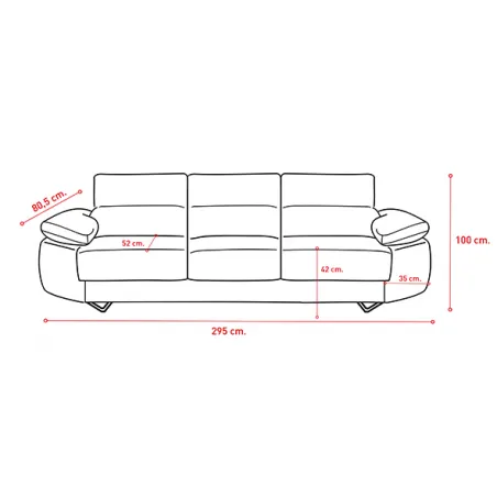 SOFA 3P.3 ASIENTOS EXTRAÍBLES TAP. EDI MOD. EPI