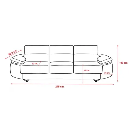 SOFA 3P.3 ASIENTOS EXTRAÍBLES TAP. EDI MOD. EPI