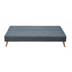 SOFA CAMA CLIC-CLAC PATAS MADERA UNAI GRIS - AZUL OSCURO