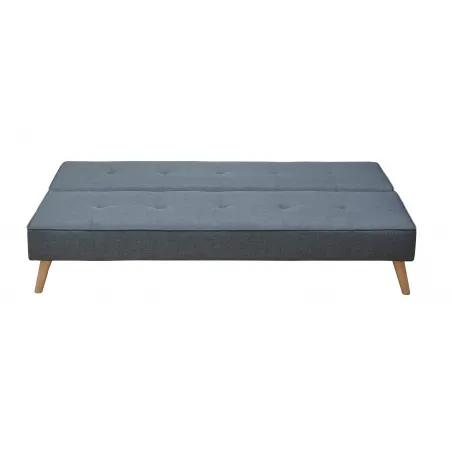 SOFA CAMA CLIC-CLAC PATAS MADERA UNAI GRIS - AZUL OSCURO