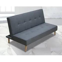 SOFA CAMA CLIC-CLAC PATAS MADERA UNAI GRIS - AZUL OSCURO 2