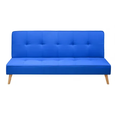 SOFA CAMA CLIC-CLAC PATAS MADERA UNAI GRIS - AZUL OSCURO