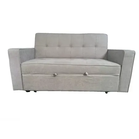 SOFA CAMA CON BRAZOS GRIS CLARO MOD ROL