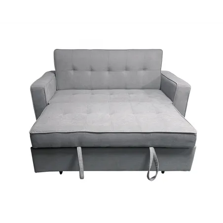 SOFA CAMA CON BRAZOS GRIS CLARO MOD ROL