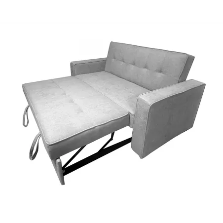 SOFA CAMA CON BRAZOS GRIS CLARO MOD ROL