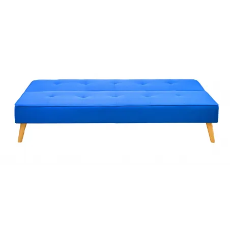 SOFA CAMA CLIC-CLAC PATAS MADERA UNAI GRIS - AZUL OSCURO
