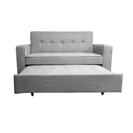 SOFA CAMA CON BRAZOS GRIS CLARO MOD ROL