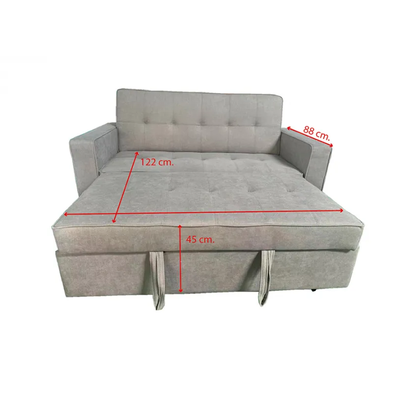 Sofá cama con brazos mod. Rol gris claro