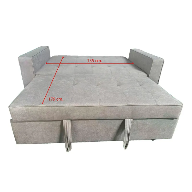 Sofá cama con brazos mod. Rol gris claro
