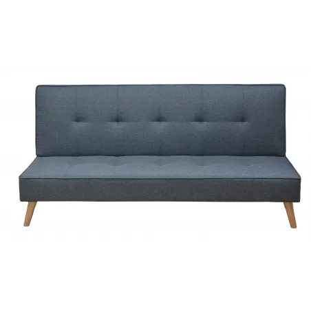 SOFA CAMA CLIC-CLAC PATAS MADERA UNAI GRIS - AZUL OSCURO