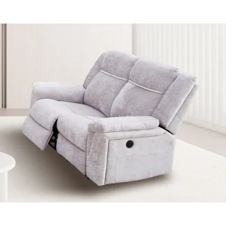 SOFA 2P RELAX ELÉCTRICO TAP. BEIGE O GRIS MOD TROYA | Oferta
