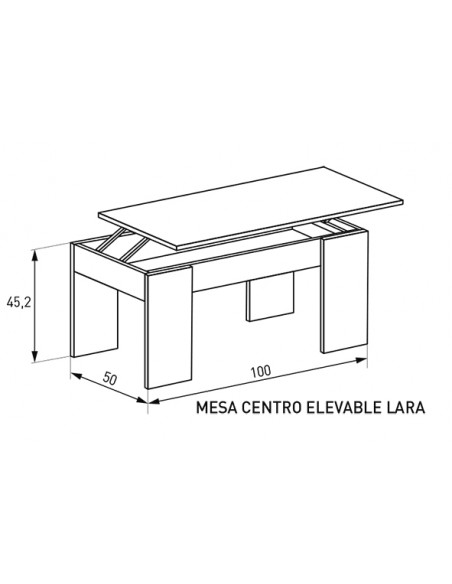MESA CENTRO ELEVABLE  LARA MESAS CAÑON             COLOR CAÑ