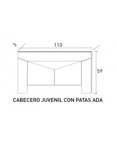 CABECERO CON PATAS 110 CM. ADA LARA JUVEN PUC-TX   PUCCINI-T 2