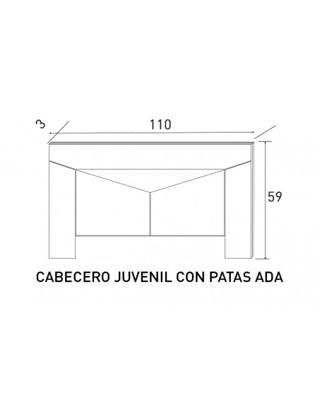 CABECERO CON PATAS 110 CM. ADA LARA JUVEN PUC-TX   PUCCINI-T