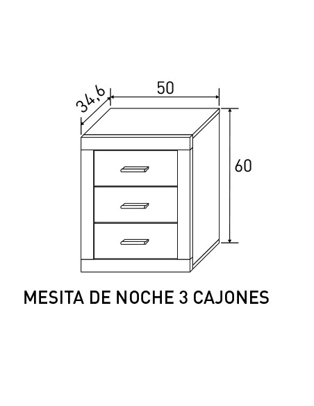 MESITA DE NOCHE 3 CAJONES LARA DORM.ANDP-G         ANDERSEN