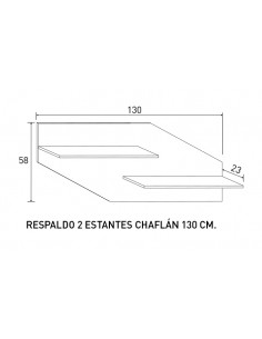 RESPALDO 2 ESTANTES CHAFLAN 130 CM LARA APIL.CAMBR CAMBRIA 2