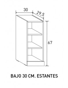 BAJO 30CM. ESTANTES LARA APIL.CAMBRI               CAMBRIA 2