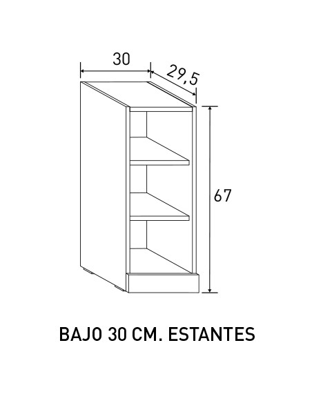 BAJO 30CM. ESTANTES LARA APIL.CAMBRI               CAMBRIA