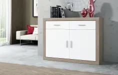 APARADOR 2P. 120 CM. LARA CAMBRIA-GRAFITO, CAMBRIA-BLANCO, PUCCINI-TEXTIL