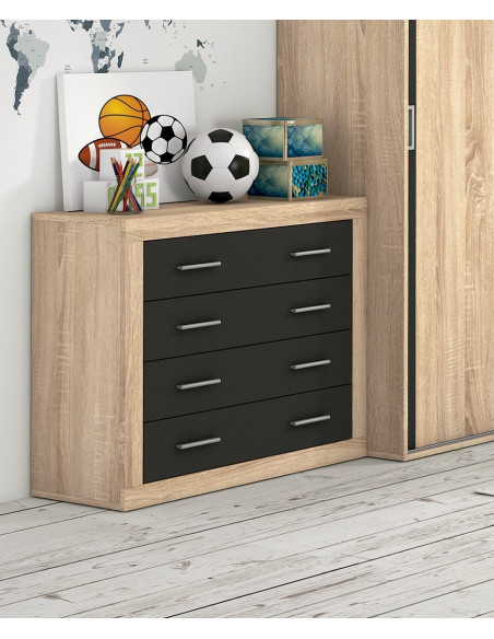 COMODA 4 CAJONES LARA DORM.CAM-BL                  CAMBRIA-B