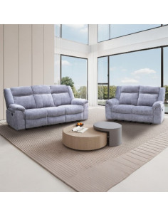 SOFA 3+2 RELAX ELÉCTRICO TAP. BEIGE O GRIS MOD TROYA | Oferta