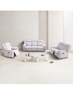SOFA 3+2+1 RELAX ELÉCTRICO TAP. BEIGE O GRIS MOD TROYA | Oferta 2