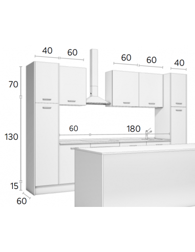 COCINA COMPLETA 320 CM.