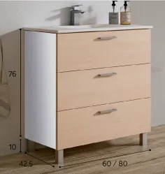 MUEBLE BAÑO ECO 3 CAJ 60 / 80 CM. 2