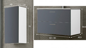 Mueble baño colgar completo 2 cajones 60 / 80 cm. entrega rápìda y gratis 2