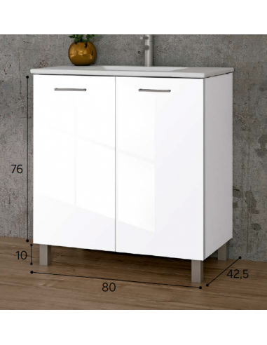 MUEBLE BAÑO ECO 2 PTA 80 CM.