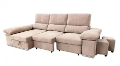 Shaiselongue cama izquierda c/arcón gris o beig Nadia 2