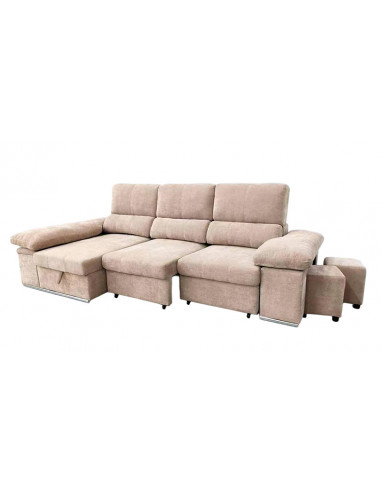 Shaiselongue cama izquierda c/arcón gris o beig Nadia