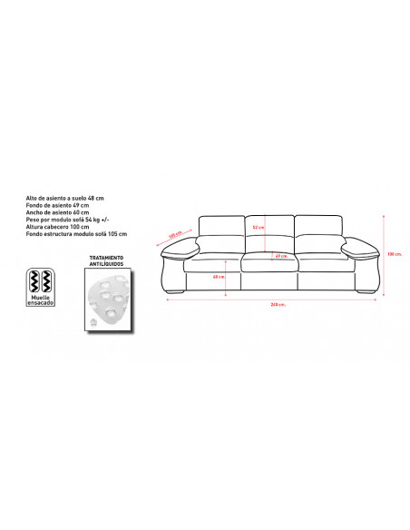 SHAISELONGUE CAMA C/ARCON IZDA. MOD. NADIA BEIG O GRIS