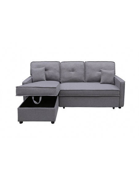 CHAISELONGUE CAMA DAX GRIS LARGO 202 CM.