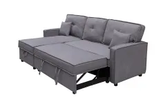 CHAISELONGUE CAMA DAX GRIS LARGO 202 CM.