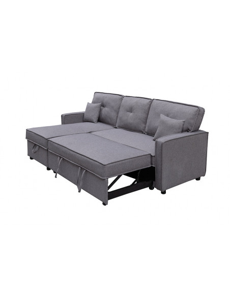 CHAISELONGUE CAMA DAX GRIS LARGO 202 CM.