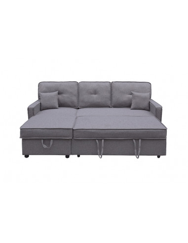 CHAISELONGUE CAMA DAX GRIS LARGO 202 CM.