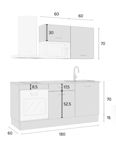 COCINA COMPLETA 180 CM.