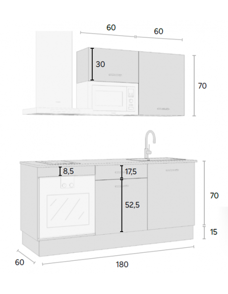 COCINA COMPLETA 180 CM.