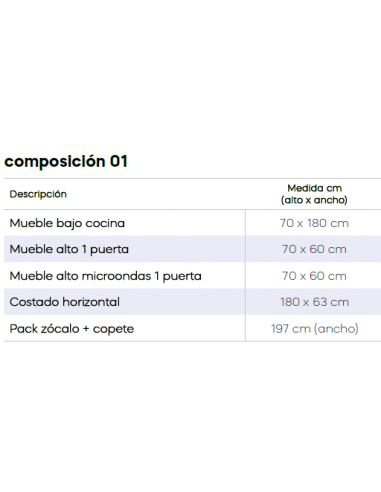 COCINA COMPLETA 180 CM.
