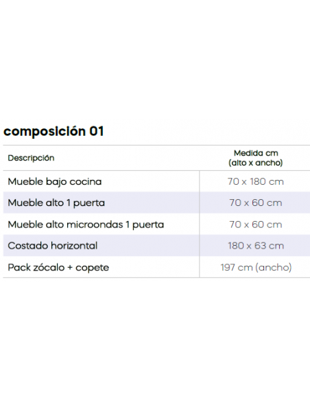 COCINA COMPLETA 180 CM.